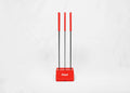 Three vertical black rods topped with red handles and a red base labeled 'Hot' in white text, set against a plain white background.